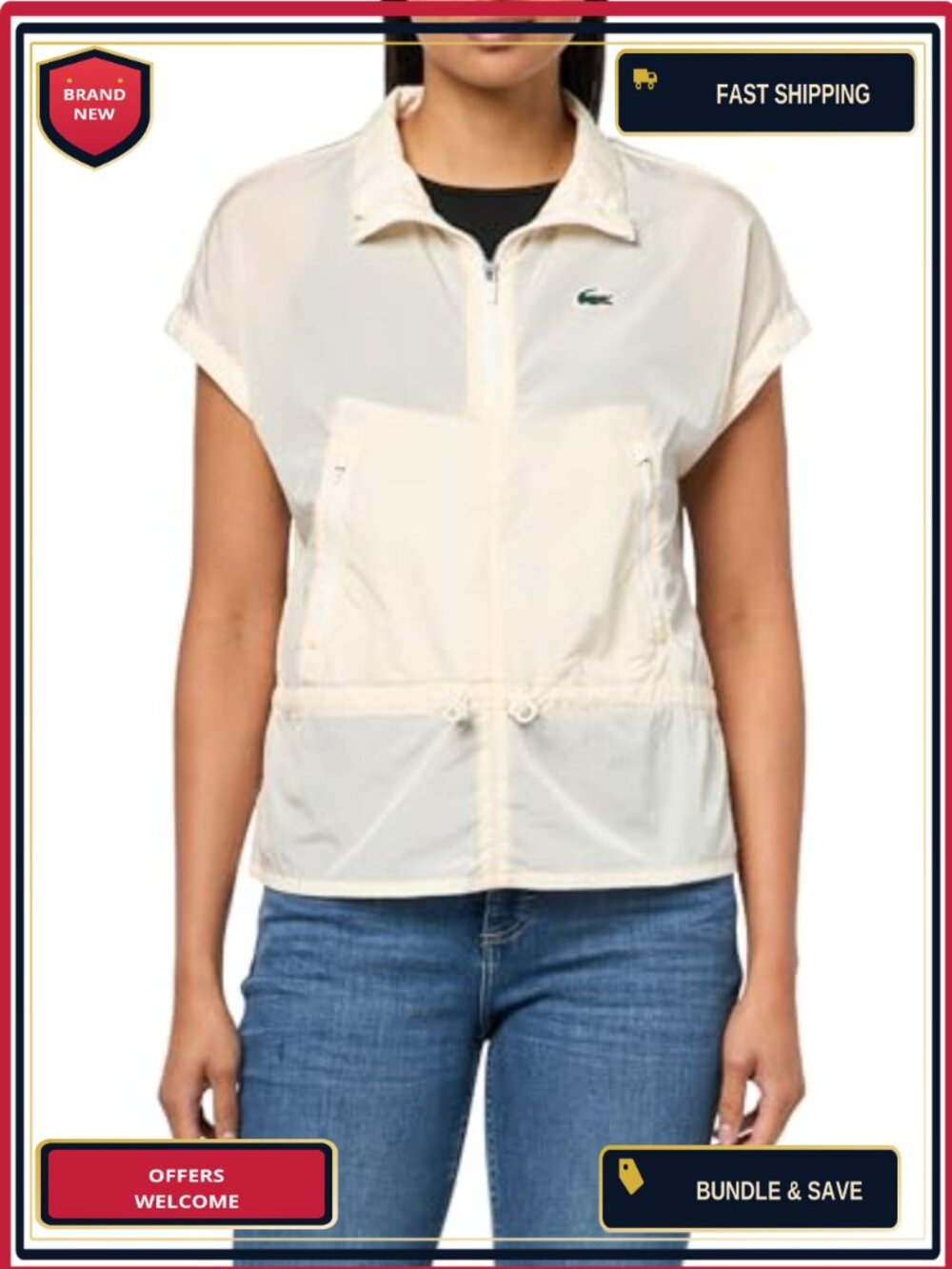 Water-Repellent Nylon Golf Jacket with UV Protection